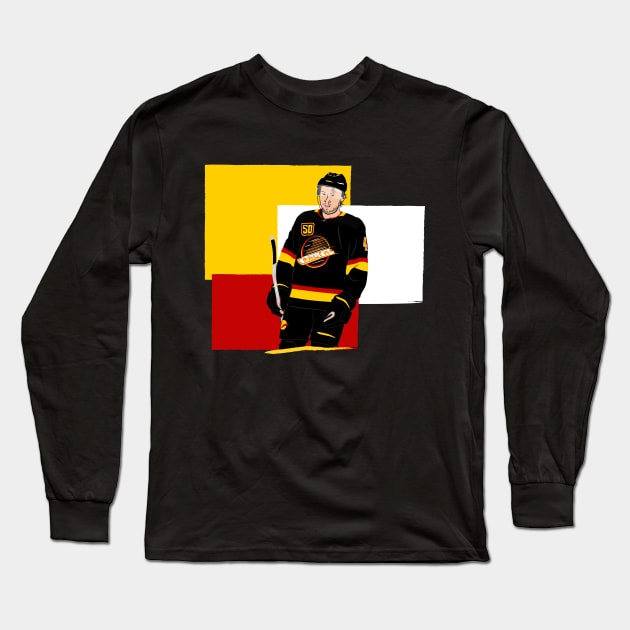 Quinn Hughes, Vancouver Canucks Wunderkind Defenceman Long Sleeve T-Shirt by MDSmith29